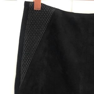 Zara black velvet with leather details skirt